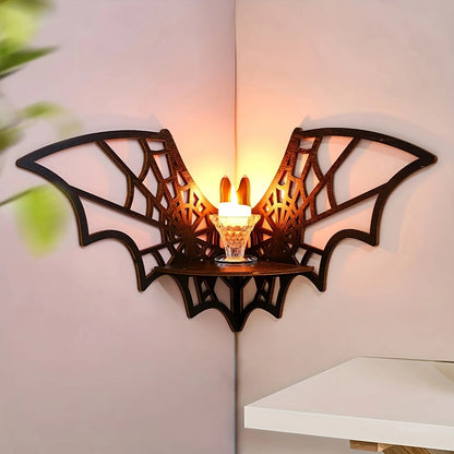Floating Display Shelf, Wall Mounted Wooden Corner Shelf