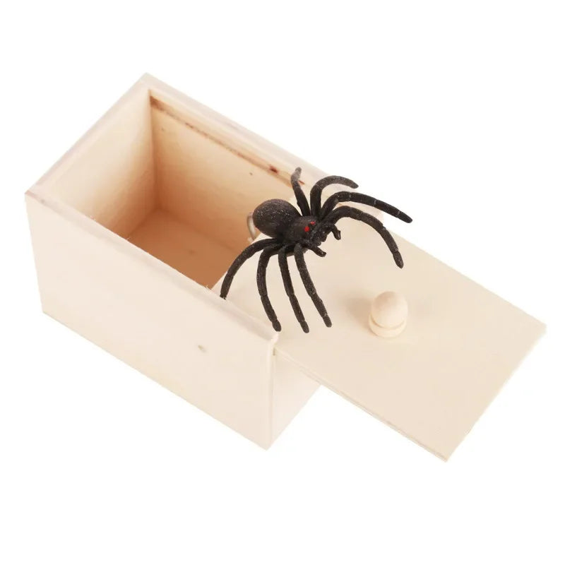 Spider Prank Toy with Wooden Box for Halloween Parties