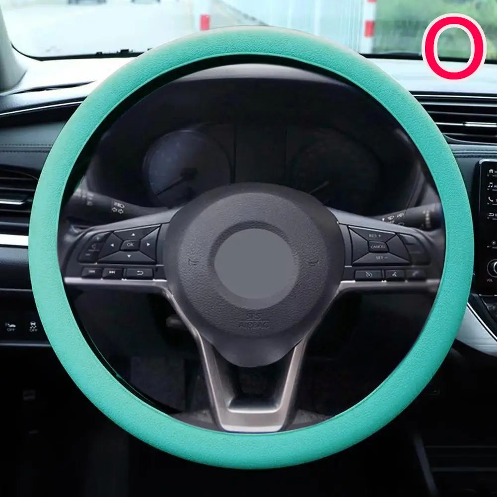 Silicone Steering Wheel Cover Universal Anti Slip Stretch Fit