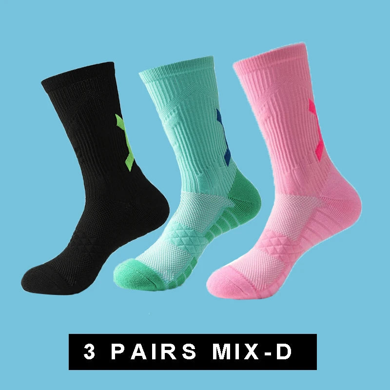 Men's Basketball Socks with Thick Bottom for Sports & Training
