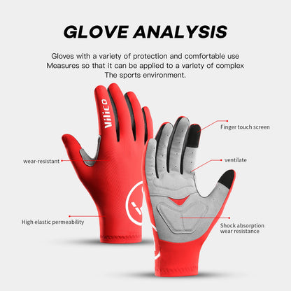 Cycling Gloves Full Finger Touchscreen Anti-Slip Riding Gloves