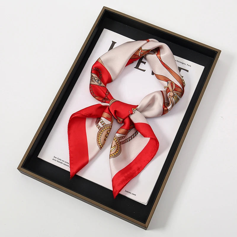 Women's Square Scarf 70x70cm Satin Print Wrap