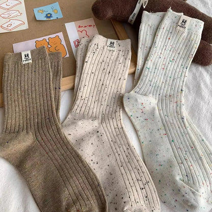 Women's Mid Calf Socks, Breathable Casual Socks 4 Pairs