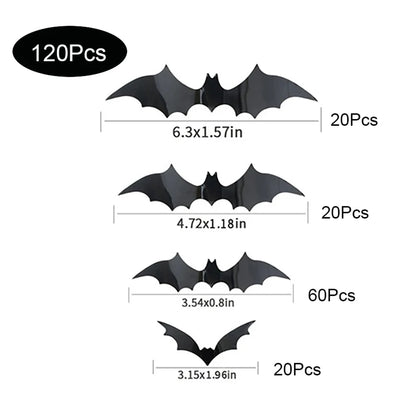 Halloween Bat Wall Decorations – 3D Black Bat Wall Stickers