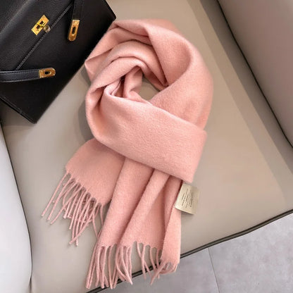 Wool Winter Scarf – 100% Wool Warm Solid Color Wrap