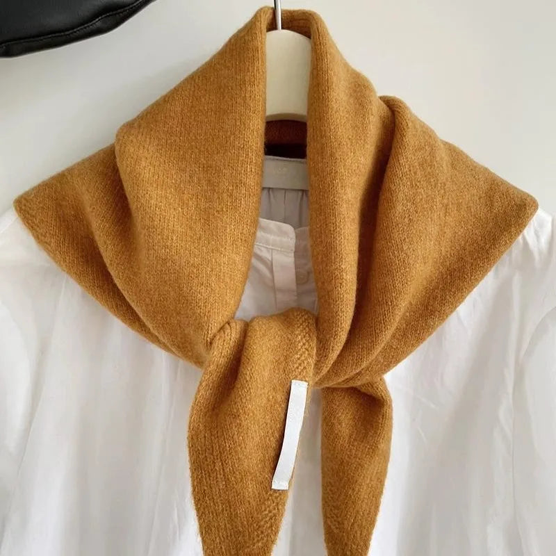 Women's Knitted Scarf Triangular Wool Blend Warm Headscarf