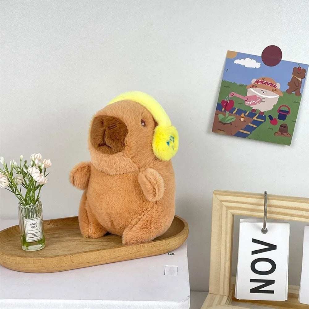 Capybara Plush Toy with Hoodie Wings – Mini Stuffed Animal Keychain