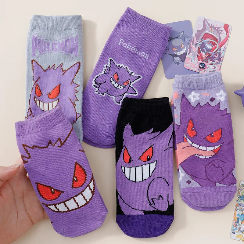 Men’s Ankle Socks Cartoon Print Lightweight Casual 5-Pair Set