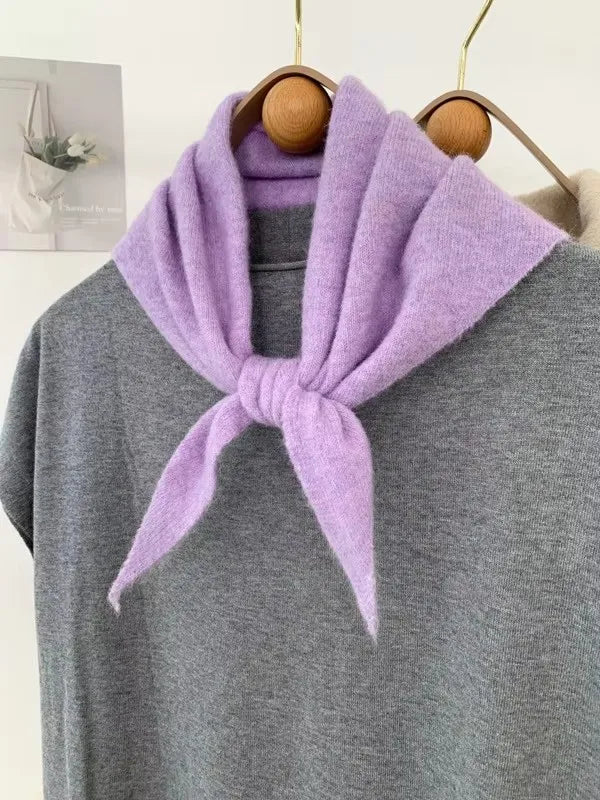 Women’s Wool Scarf Knitted Striped Warm Shawl