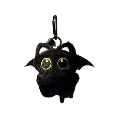 Black Cat Plush Keychain 10cm Cute Bag Charm Pendant