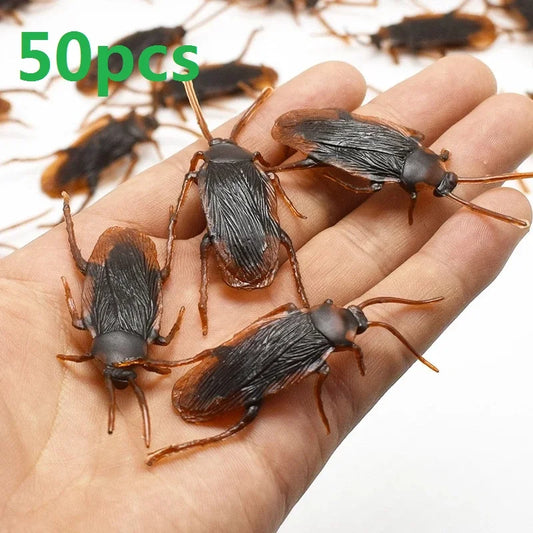 Fake Cockroach Toy 5-50PCS Halloween Prank Bug Decoration Props