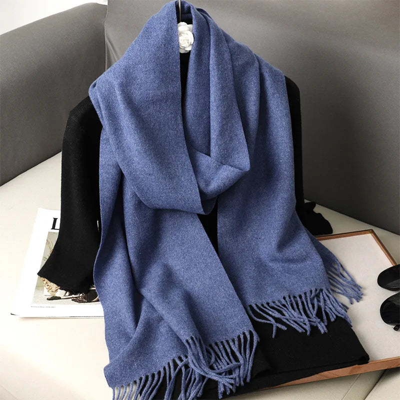 Women's Winter Scarf Warm Long Pashmina Shawl with Tassels