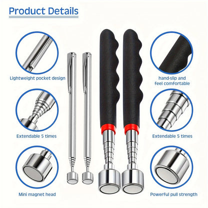 Telescoping Magnetic Pickup Tool for Hard-to-Reach Areas