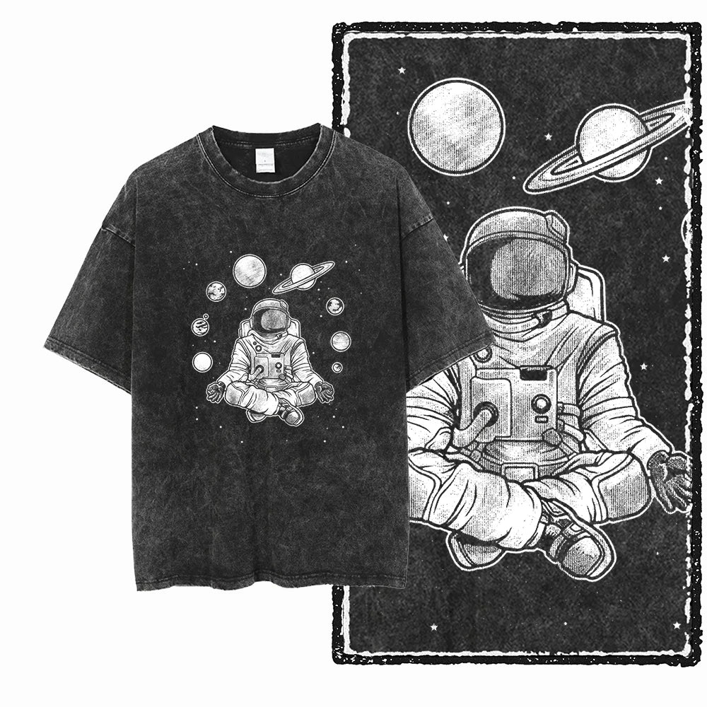 Space T Shirt for Men  Astronaut Graphic Cotton Tee