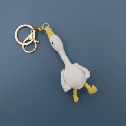 Duck Keychain Cute Crochet Animal Keyring Pair for Bags and Keys