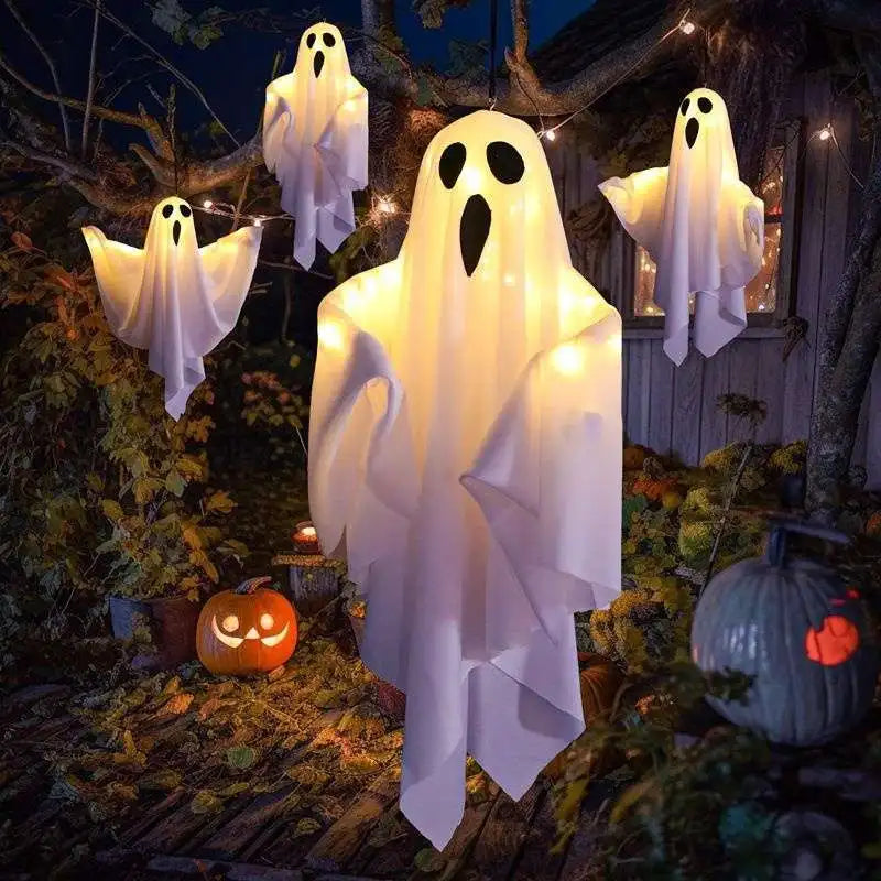 Halloween Ghost Decoration, Glowing LED Hanging Ghost Prop