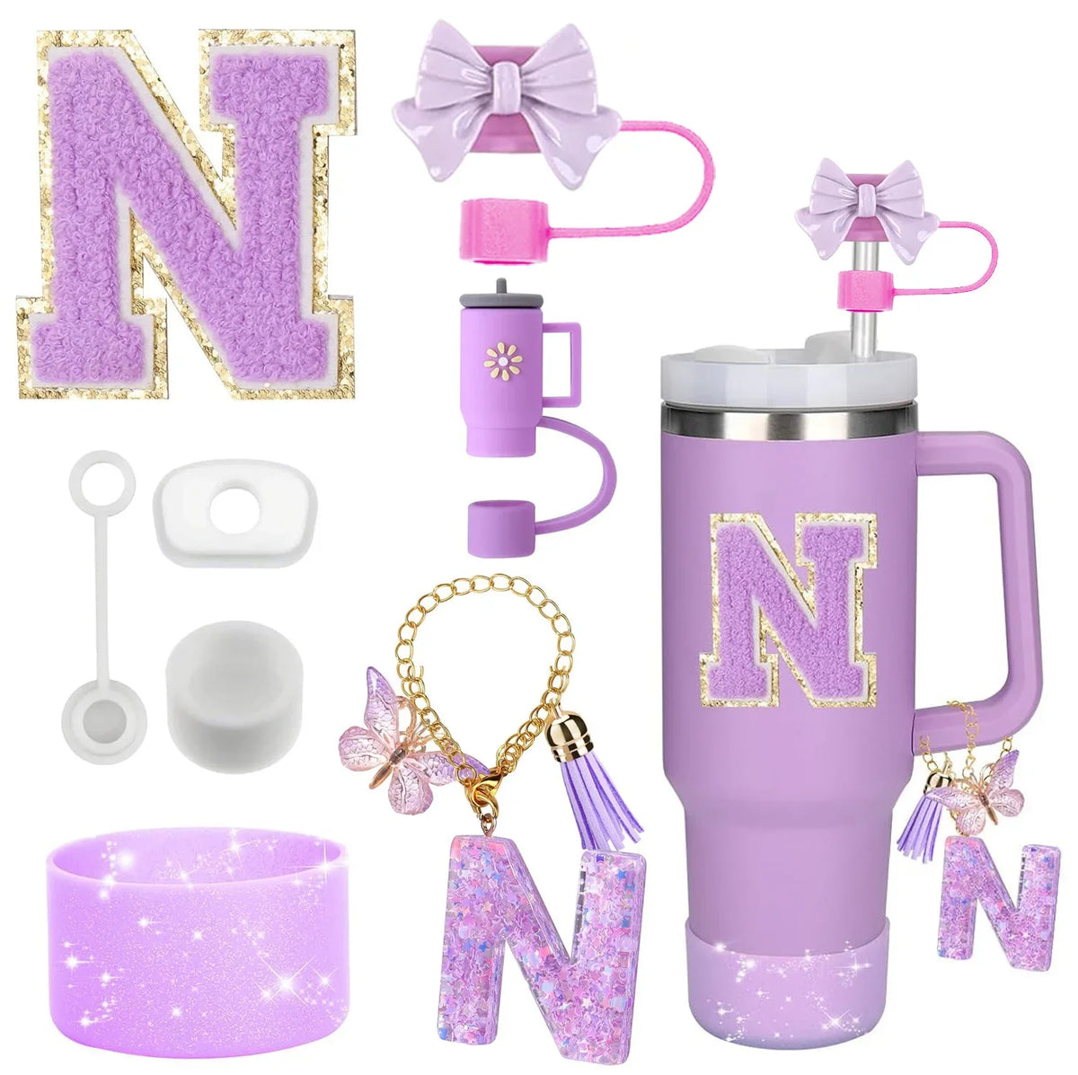 Tumbler Accessories Set – 8PCS Silicone Straw & Cup Covers