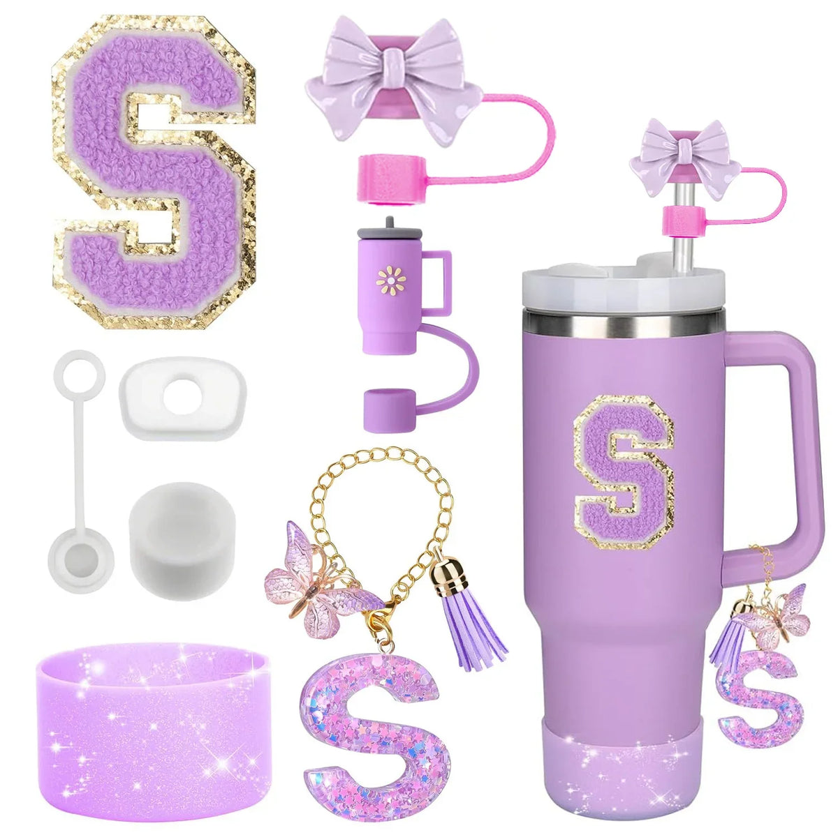 Tumbler Accessories Set – 8PCS Silicone Straw & Cup Covers