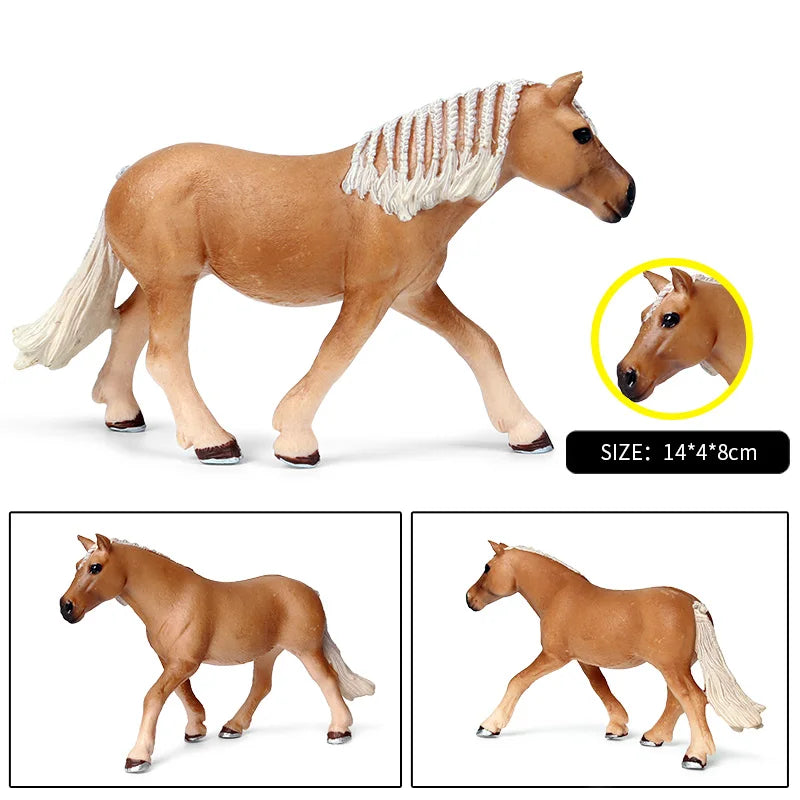 Horse Figurine, Realistic PVC Animal Model Toy for Kids