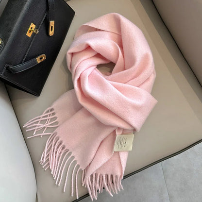 Wool Winter Scarf – 100% Wool Warm Solid Color Wrap