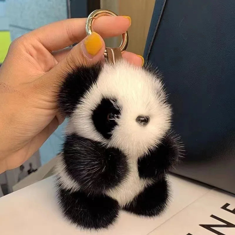 Panda Plush Keychain Cute Bag Charm for Keys and Accessories