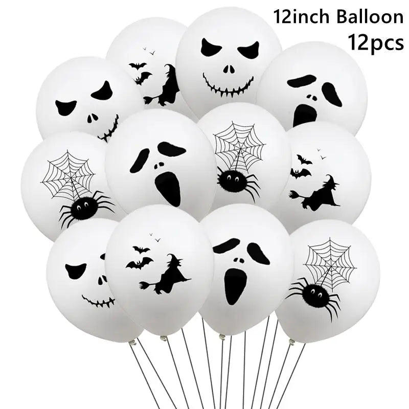 Halloween Balloons 12PCS Ghost Spider Bat Pumpkin Party Decorations