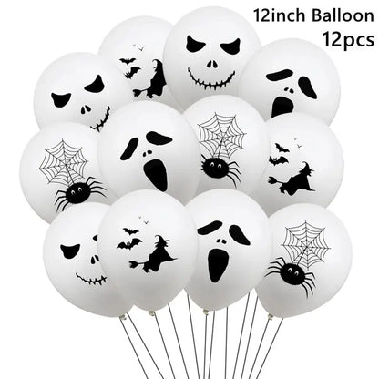 Halloween Balloons 12PCS Ghost Spider Bat Pumpkin Party Decorations