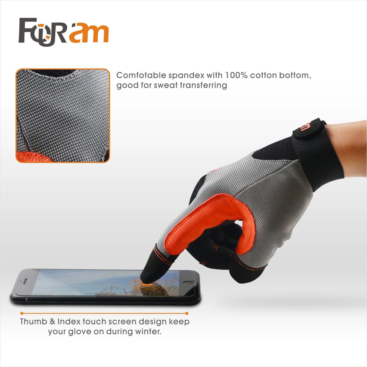 Work Gloves Touchscreen Anti-Slip Utility Gloves for Men and Women