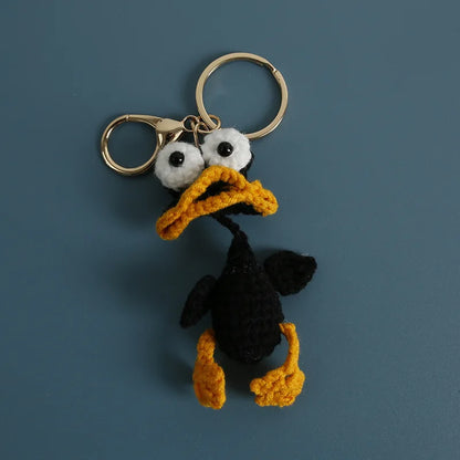 Duck Keychain Cute Crochet Animal Keyring Pair for Bags and Keys