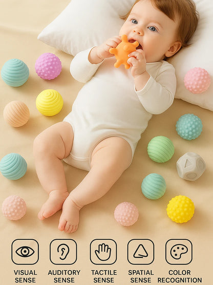 Baby Sensory Balls Set of 6 Textured Teething Toys for Infants