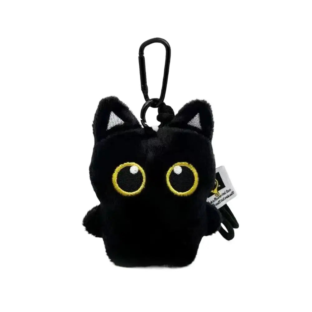 Black Cat Plush Keychain 10cm Cute Bag Charm Pendant