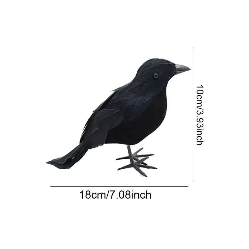 Halloween Crow Decoration 6PCS Artificial Feather Horror Party Props