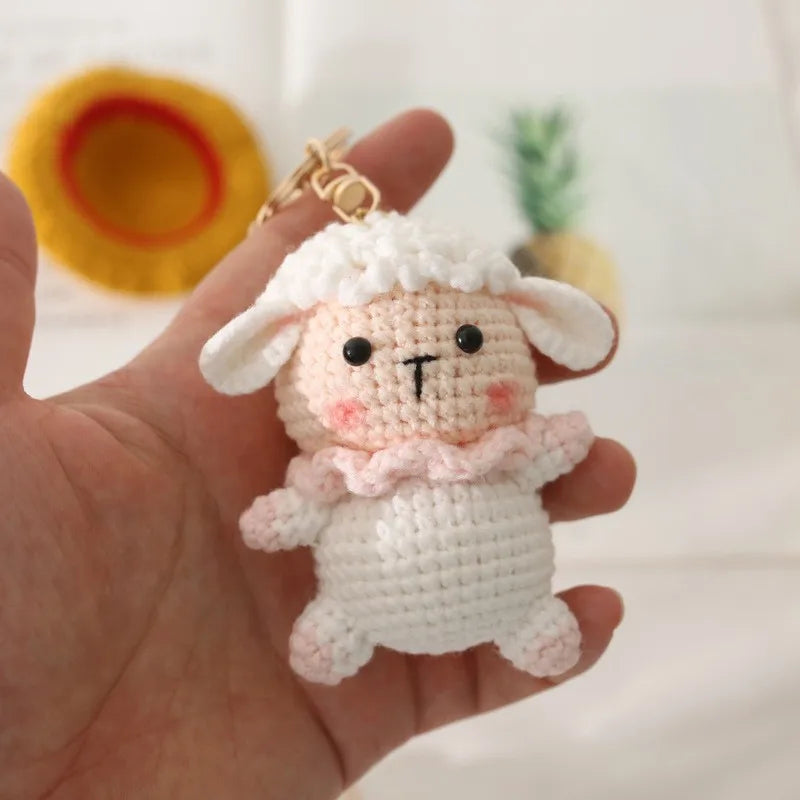 Rabbit Keychain Cute Crochet Animal Keyring for Bags and Gifts