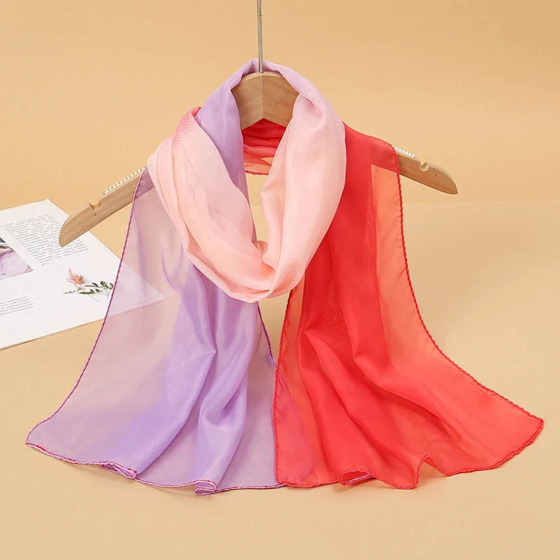 Chiffon Scarf for Women, 50×160cm Lightweight Summer Shawl