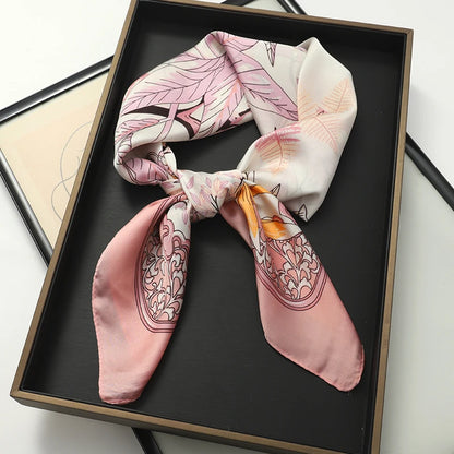 Women's Square Scarf 70x70cm Satin Print Wrap