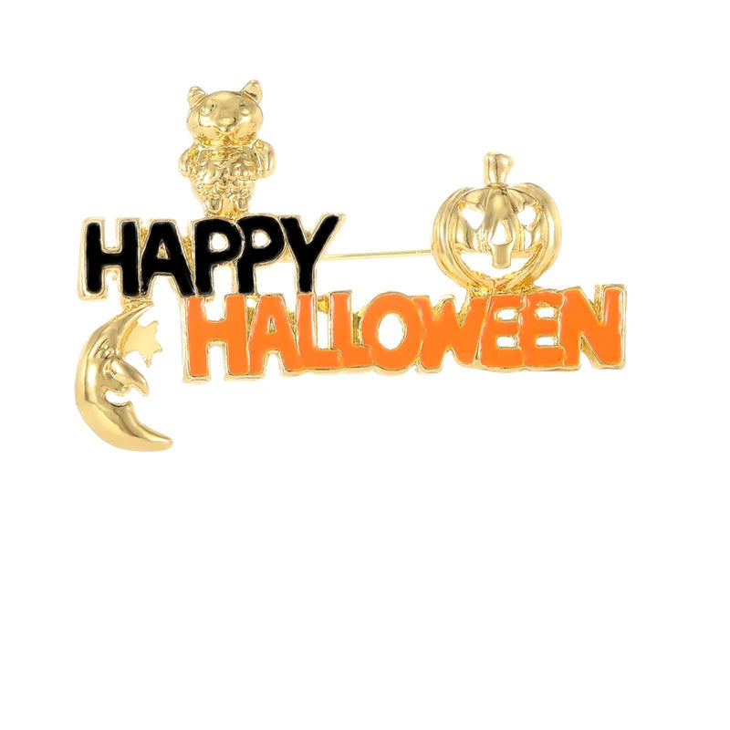 Ghost Brooch Halloween Rhinestone Lapel Pin for Men and Women