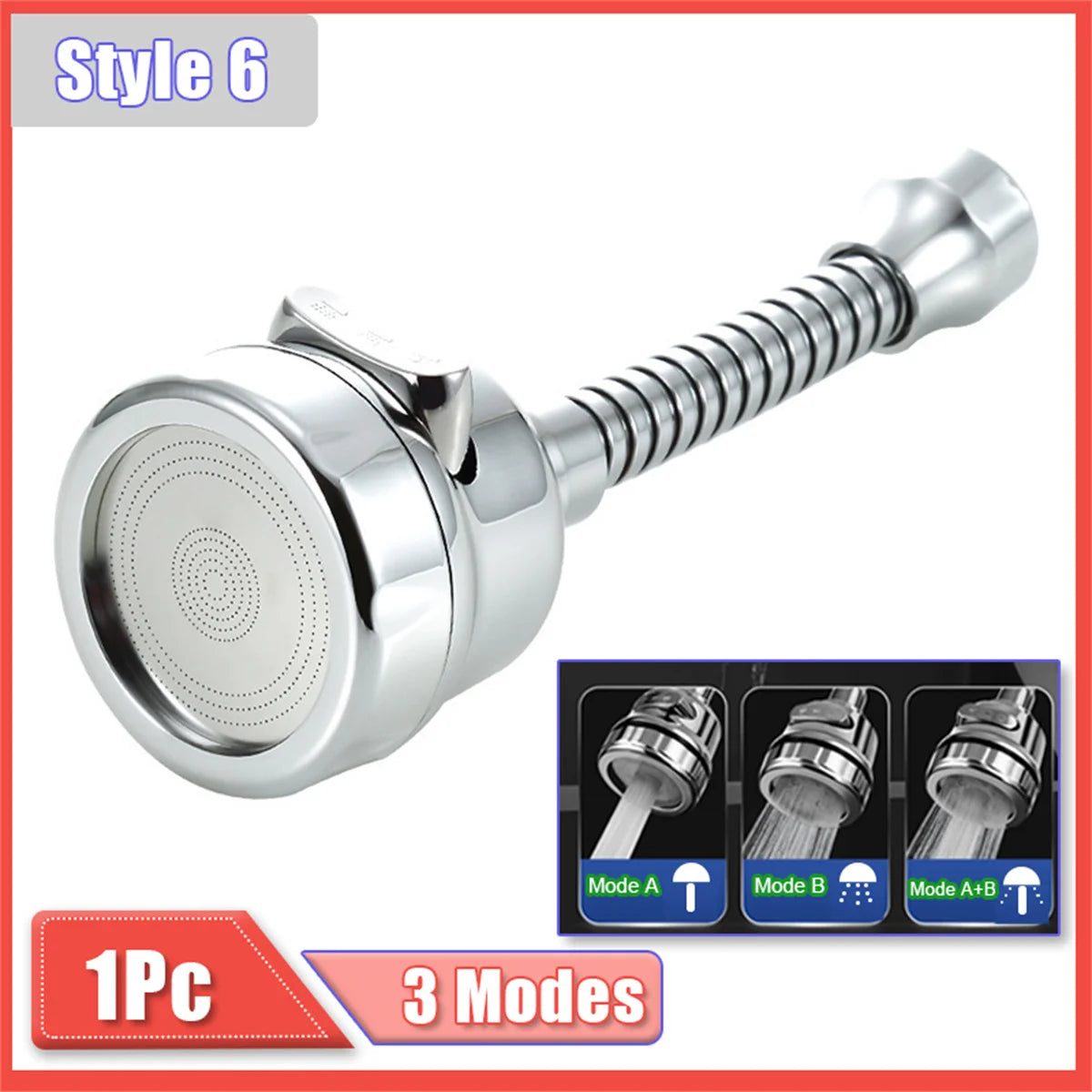 Kitchen Faucet Extender 360° Rotating Water Flow Adapter