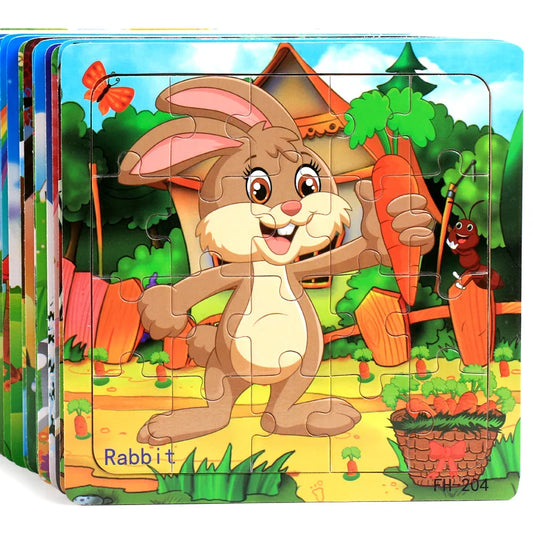 Wooden Animal Puzzle Educational Jigsaw Toy for Kids