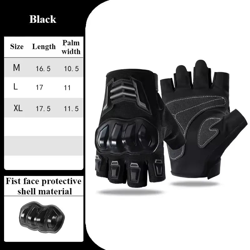 Half Finger Motorcycle Gloves Anti-Slip Cycling Riding Gloves