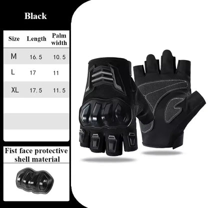 Half Finger Motorcycle Gloves Anti-Slip Cycling Riding Gloves