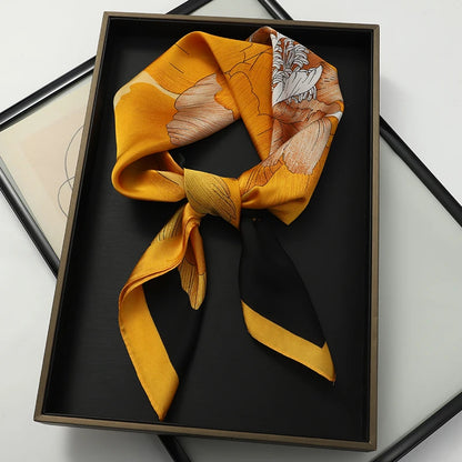 Women's Square Scarf 70x70cm Satin Print Wrap