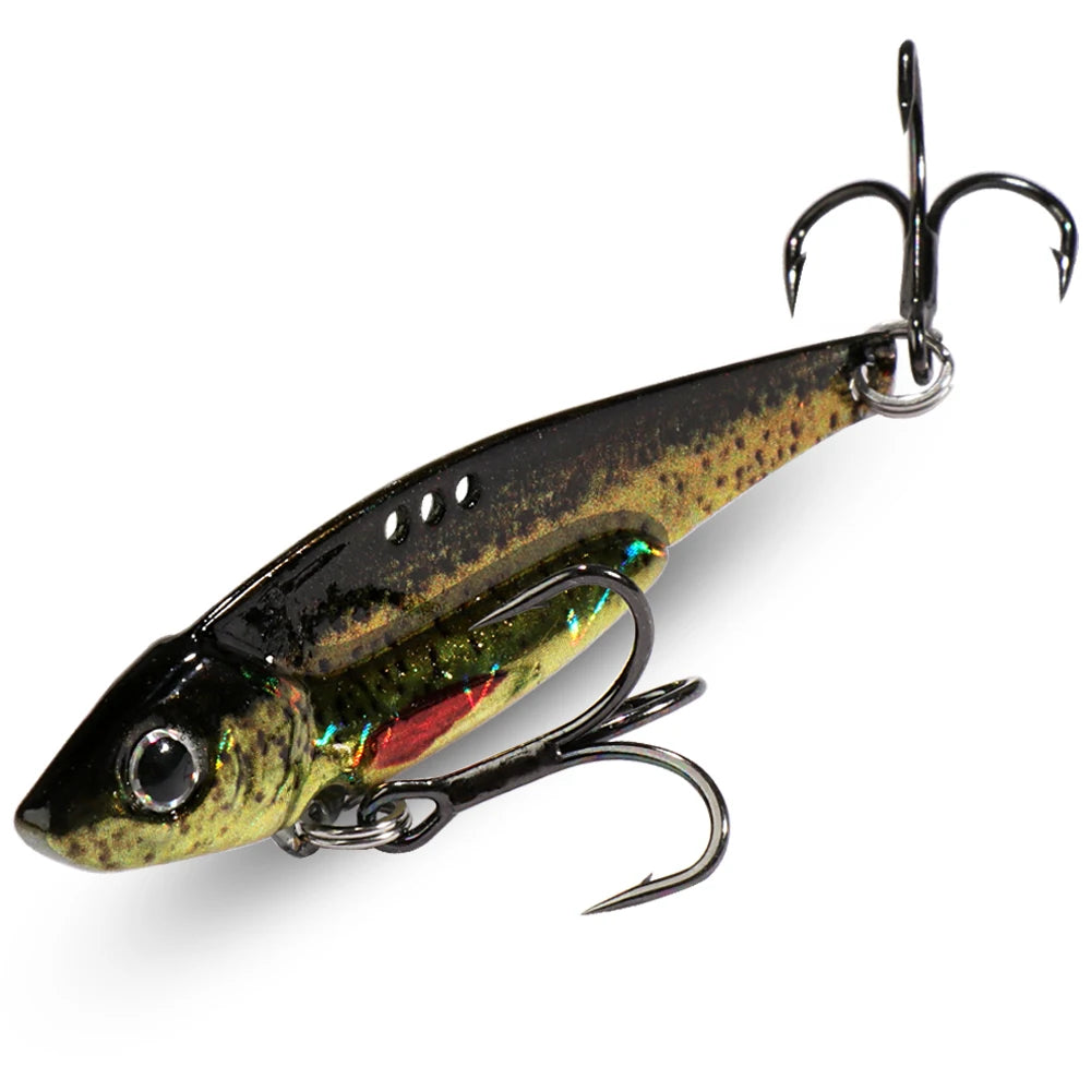 Vibration Fishing Lure Sinking Blade Bait with Treble Hook