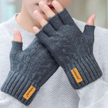 Fingerless Winter Gloves Warm Knit Elbow Length Touchscreen Gloves