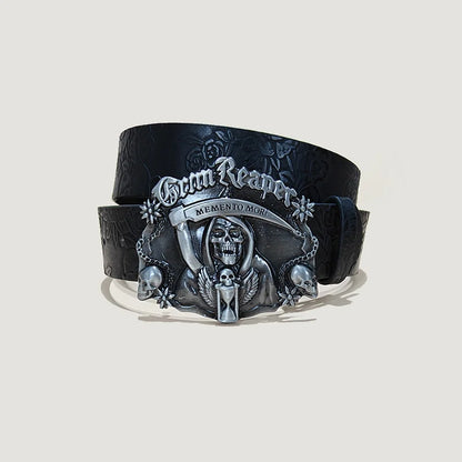 Punk Skull Belt, Unisex Gothic Y2K Skeleton Hand Design
