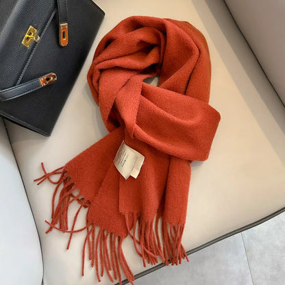 Wool Winter Scarf – 100% Wool Warm Solid Color Wrap