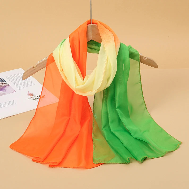 Chiffon Scarf for Women, 50×160cm Lightweight Summer Shawl