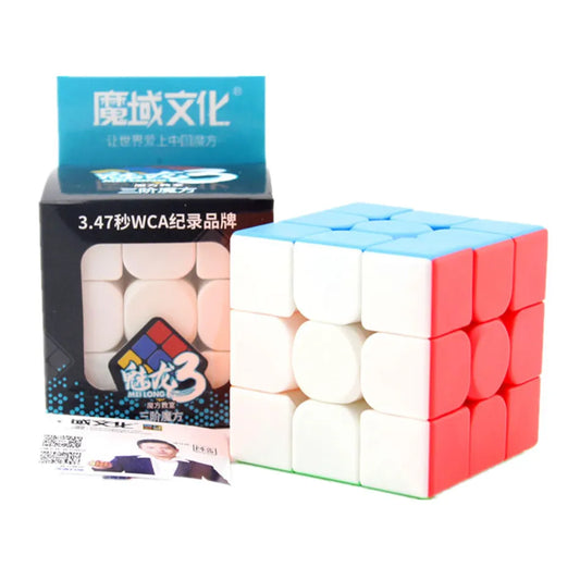 3x3 Speed Cube Stickerless Puzzle for Kids and Beginners