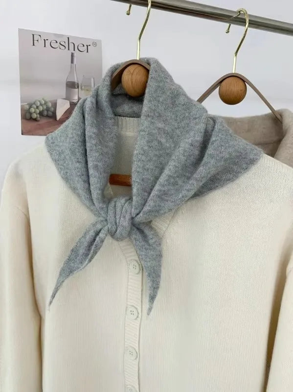 Women’s Wool Scarf Knitted Striped Warm Shawl