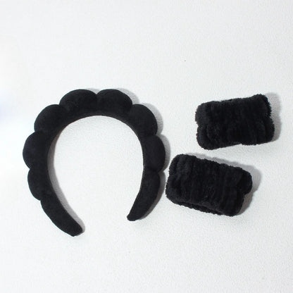 Face Wash Headband Set with Wristbands for Skincare & Makeup