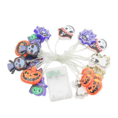 Halloween String Lights Pumpkin Ghost Spider Web Hanging Decor